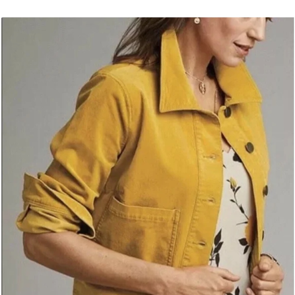 CABI Women’s Citizen Jacket in Mustard Yellow Corduroy Style 3909 size medium